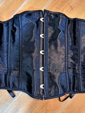 Black Lace-Up Corset Top Size Medium